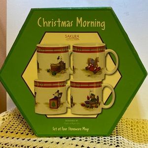 🎁 Sakura by Oneida Christmas stoneware mug set in hexagon box